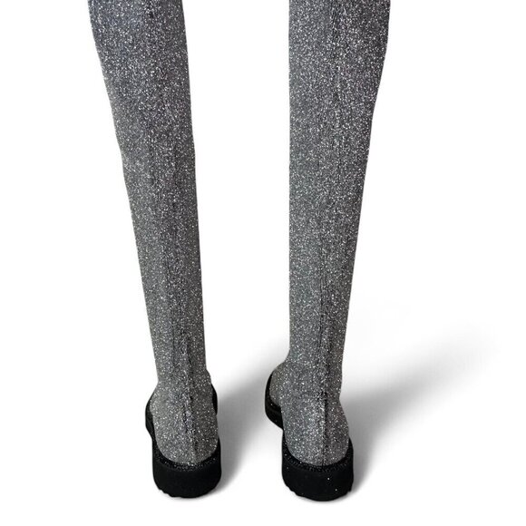 Giuseppe Zanotti Women's Silver Glitter Over-the-Knee Flat Boots Sz 37.5 NWOT - Picture 5 of 16